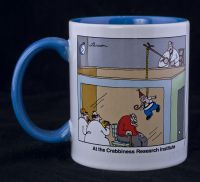 Far Side - AT THE CRABBINESS RESEARCH INSTITUTE Coffee Mug